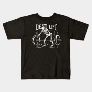 Dead Lift Skeleton Barbell Workout Gym Bodybuilding Unisex Kids T-Shirt